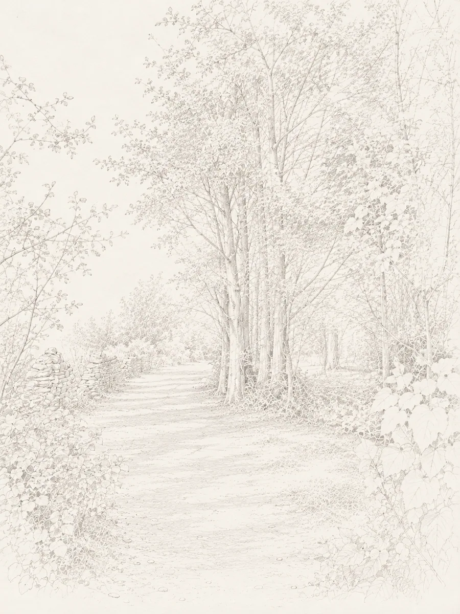 Illustrated walking direction for step 11 of the Bibury walk