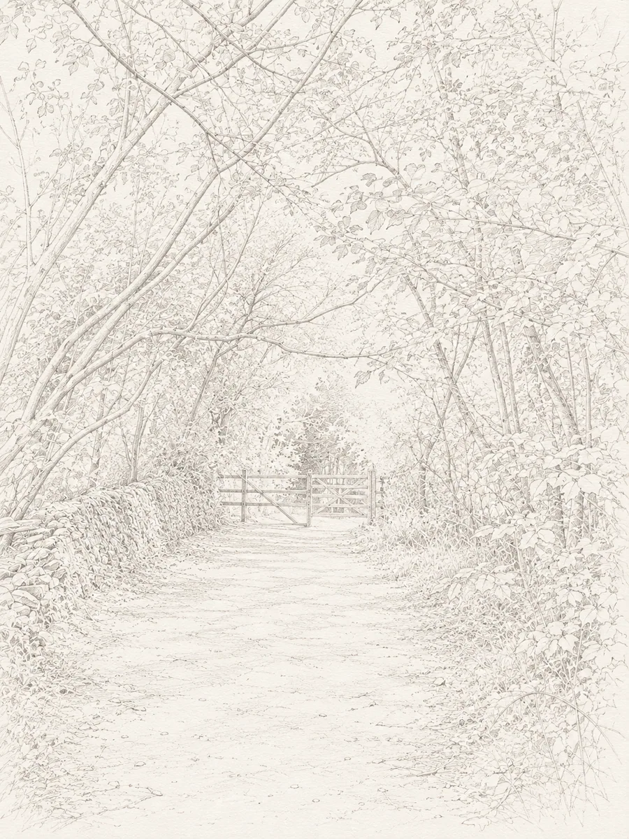 Illustrated walking direction for step 12 of the Bibury walk