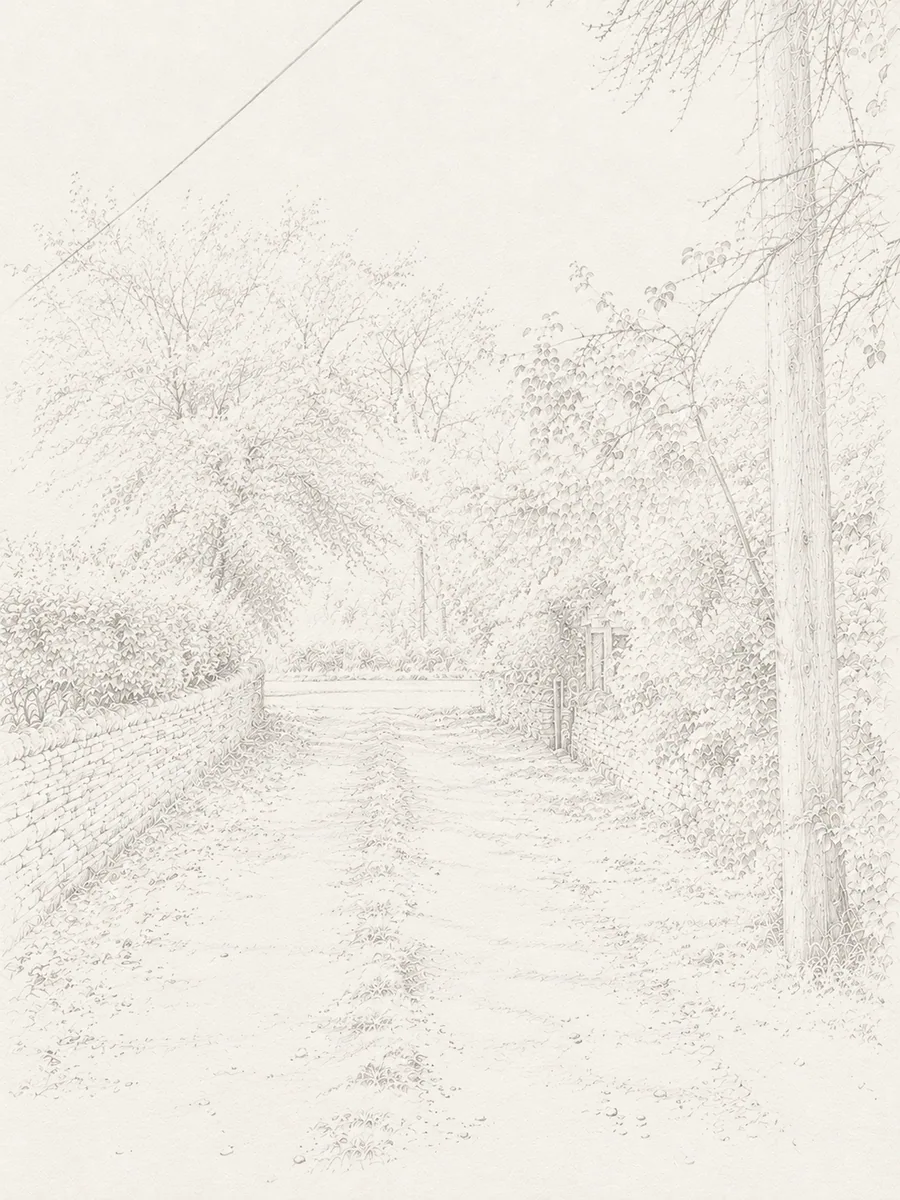 Illustrated walking direction for step 16 of the Bibury walk