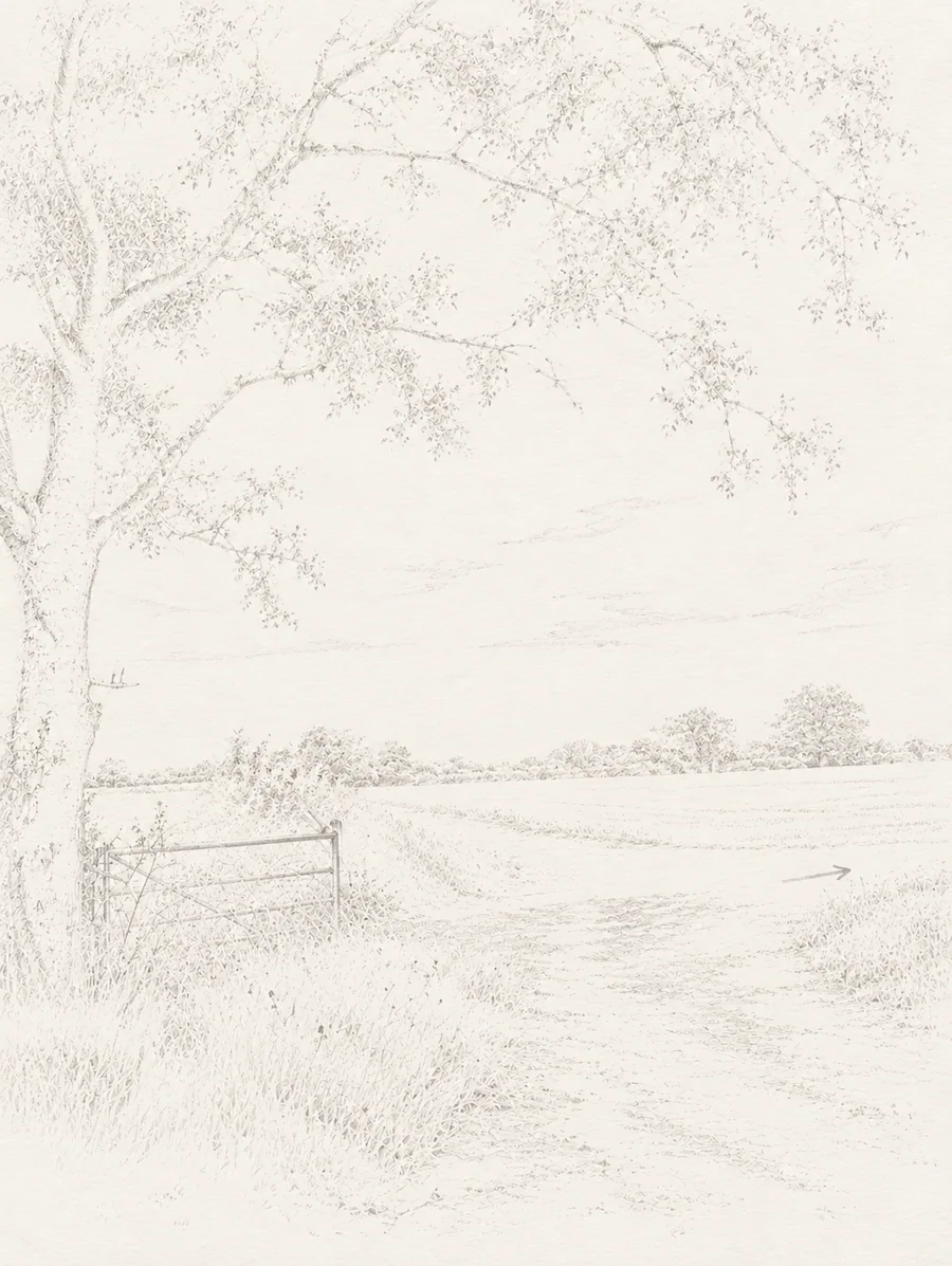 Illustrated walking direction for step 20 of the Bibury walk