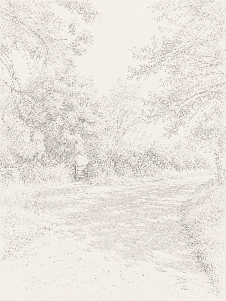 Illustrated walking direction for step 21 of the Bibury walk