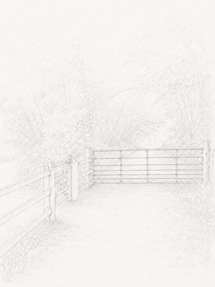 Sketch of the small gate before the bridge